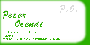 peter orendi business card