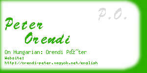 peter orendi business card